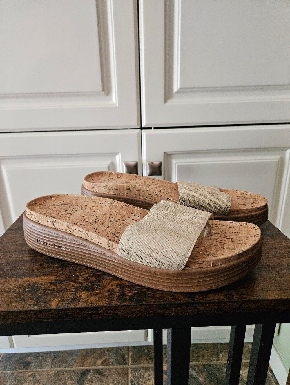 Donald J Pliner Fiji Platform Cork Slide Sandals Coastal Quiet Luxury Minimalist